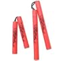 12" Red Practice Foam Nunchaku w/Black Dragon