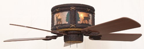 Timber Creek Rustic Hugger Ceiling Fan Available in 44",52" and 60" Sizes, Over 15 Designs and 8 Blade Colors - All Hand Painted and Assembled In USA Timber Creek Rustic Hugger Ceiling Fan Available in 44",52" and 60" Sizes, Over 15 Designs and 8 Blade Colors - All Hand Painted and Assembled In USA