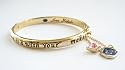 Disney Couture 14K Gold Plated * A Dream Is A Wish Your Heart Makes * Hinged Bangle