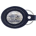 NFL Football Large Leather & Pewter Team Logo Keychain