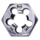Hanson (HAN6703) High Carbon Steel Hexagon Taper Pipe 1 Across Flat Die 1/4-18 NPT