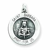Sterling Silver Antiqued Saint Barbara Medal