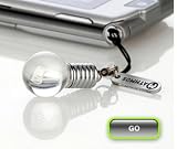 Mathmos Blue Light Bulb Phone charm