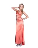 Ladies Orange V Cut Spaghetti Strap Dress Crimped Top