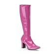 Womens Retro Boots 3 1/4 Inch Sexy Hot Pink Stretch Go Go Boot Hippie Costume Accessory