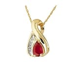 Ruby and Diamond Twist Pendant 14kt Yellow Gold