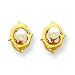 14k 4mm Cultured Pearl Dolphin Earrings