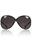 Review   / TOM FORD SIMONE TF74 B5 SHINY BLACK FRAME GRAY LENS PLASTIC SUNGLASSES