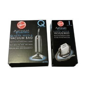 16 HOOVER PLATINUM HEPA COMBO, 8 Q BAGS AND 8 I BAGS