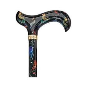 American Songbird Designer Adjustable Derby Walking Cane with Engraved Collar