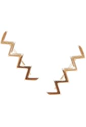 Humble Chic Women's Zig Zag Ear Crawlers ZigZag Shape Stud Earring Cuffs