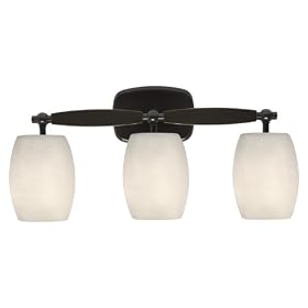 Regency - 3 Light Bathroom Vanity Lighting Fixture - Deep Oil Rubbed Bronze - Off White... by Artcraft