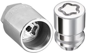 McGard 24554 Chrome Cone Seat Wheel Locks (12 x 1.25 Thread Size) - Set of 5
