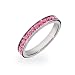Jewelry : Pink CZ Sterling Silver Stackable Eternity Band