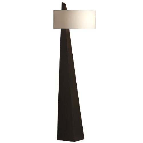 Nova 11891 Obelisk Floor Lamp, Chestnut with White Linen Shade On Sale