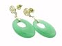 Green Jade Go-Go Earrings, 14k Gold
