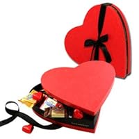 Ghirardelli Chocolate Red and Black Collection Large Heart Valentine's Day Gift Box, 30 Squares