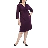 Women's Plus-Size Merona® Burgundy 3/4-Sleeve Faux Wrap Dress