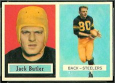 1957 Topps Regular (Football) Card# 15 Jack Butler of the Pittsburgh Steelers Ex Condition