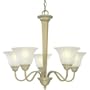 Thomas Lighting SL8814-60 Haley - Five Light Chandelier, Chardonnay Finish with etched sculpted Glass