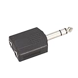 【ノーブランド品】6.35mm プラグ用 ステレオミニ 分配プラグ 2分配アダプタ 変換プラグ
