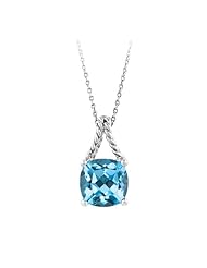 Blue Topaz Fashion Pendant in Sterling Silver