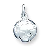 Sterling Silver Diamond Cut Soccer Ball Charm with 20 inch Sterling Silver Chain