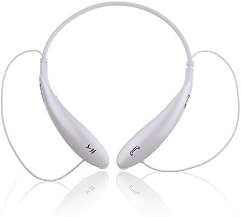 Kawiyiiiss Bluetooth Headset Hifi Wireless Sport Stereo Headsets Noise Cancellation Headphone Neckband Handsfree Earphone with Microphone for Iphone Android Phone(white)
