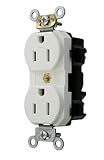 Leviton MT562-SW 15-Amp, 125-Volt, Narrow Body Duplex Receptacle, Fed Spec Commercial Grade, Tamper-