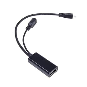 Micro USB to HDMI AV Adapter Connector For Samsung Galaxy S2 i9100, HTC G14 Sensation, Samsung I997 Infuse 4G etc, HTC EVO 3D, HTC Flyer and EVO View Tablets etc
