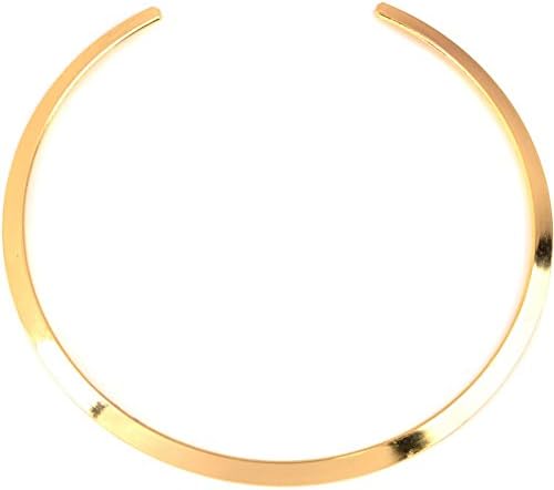 YanTuj Luxury Women's Jewelry Golden Mirrored Metallic Choker Collar Bib Necklace