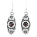 Triple Moon Earrings in Sterling Silver with Garnet Stone, #8131