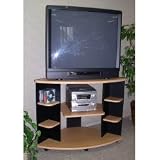 Classic Corner TV Audio Cart (Black/Oak) (30.12H x 40W x 22.38D)