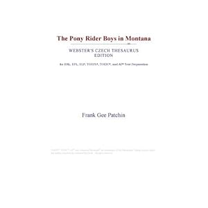 The Pony Rider Boys in Montana (Webster's Czech Thesaurus Edition) Icon Group