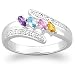 Sterling Silver Marquise Birthstone & Diamond title=