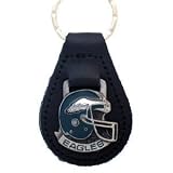 31HyQtb6JnL. SL160  Philadelphia Eagles Small Fine Leather/Pewter Key Ring   NFL Football Fan Shop Sports Team Merchandise
