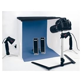 Mini photo studio including Lights, stands, tripod, light tent etc