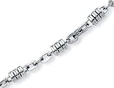 Stainless Steel Mens Bullet Design Necklace - 22 Inch