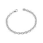 Sterling Silver 7.5 inch Long 4.5mm wide Polished Charm Bracelet