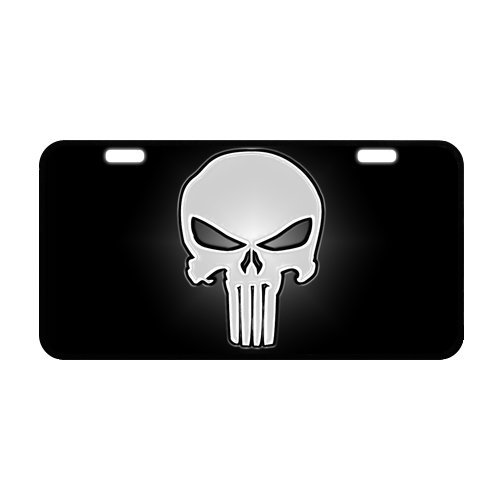 Hot Sale Awesome Punisher Skull Strong And Durable Aluminum Car License Plate 11.8" x 6.1"