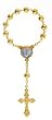 Rosary - One Decade Finger Rosary -Divine Child - Fleur De Lis Cross - IMPORTED FROM ITALY & BRAZIL