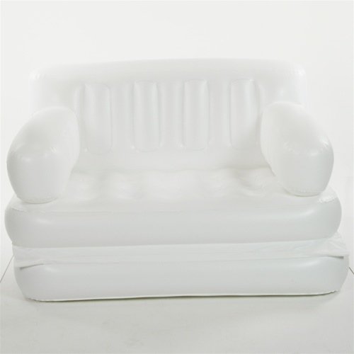Smart Air Beds 5 x 1 EZ Queen Size Inflatable Sofa Bed (White) - (Bed, Sofa, Booster Bed, Recliner, Lounger)