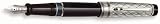 Aurora Riflessi Sterling Silver Cap w/ Black Barrel Extra Fine Point Fountain Pen - AU-G11-CNEF