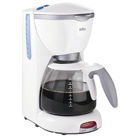 Braun KF510W AromaDeluxe 10-Cup Coffeemaker with Brita Filter, White by Braun