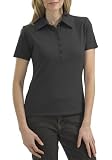 Upscale Ladies 100% Cotton Pigment Dyed Jersey Sport Shirt - Grey Smoke, Ladies Plus 2X