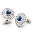 Rhodium Brass Cufflink with Montana Synthetic