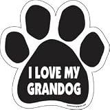 I Love My Grandog Paw Magnet