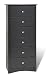 Sonoma Black Finish 6-Drawer Lingerie Storage Chest