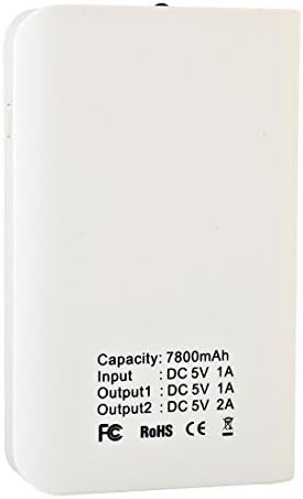 Amaz King 7800mAh Dual Port Mobile Power Bank,portable USB Charger,external Battery,mobile Power Station for Smartphone/mp3/mp4/iphone (White)