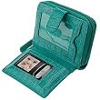 WalletBe CrocoEmbossed Leather Wallet w/ DigitalPhoto Viewer (Teal)